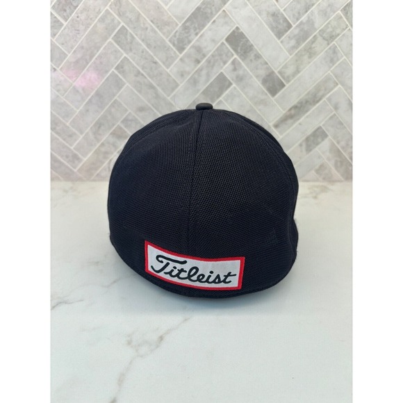 Titleist Black Pro V1 FootJoy FJ‎ Fitted Cap Hat Size M/L Stretch Fit Logo Patch - Picture 4 of 6